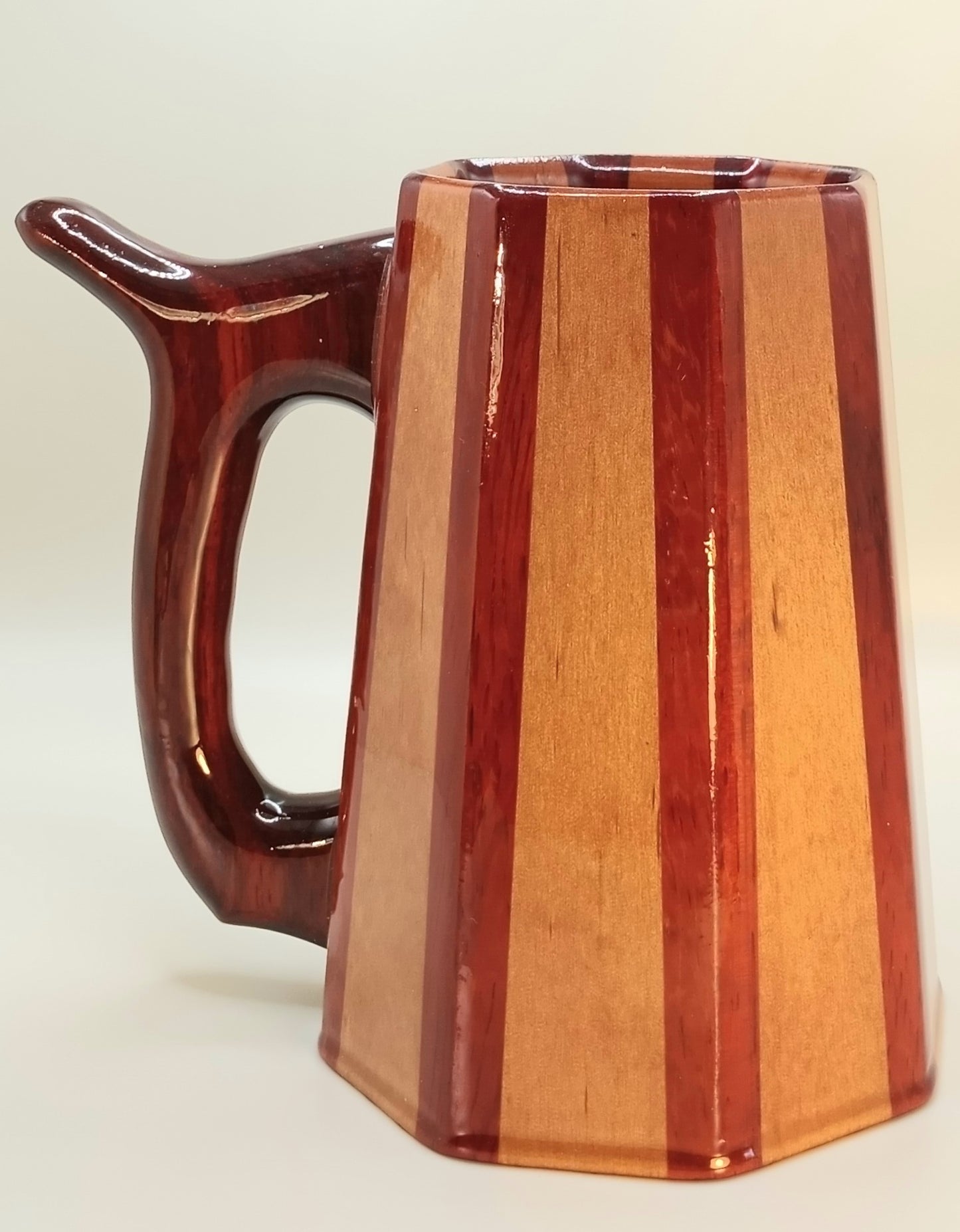 24 oz Mug - Maple with Paduk stripes & Paduk handle